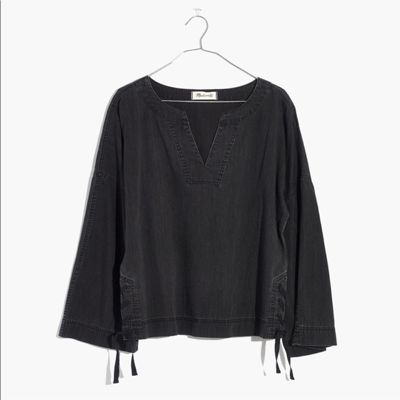 Madewell Tops - Madewell black denim side tie swingy top